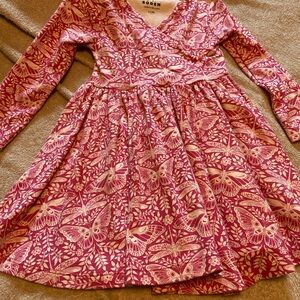 Boden Fuchsia Butterfly Print Kids Dress